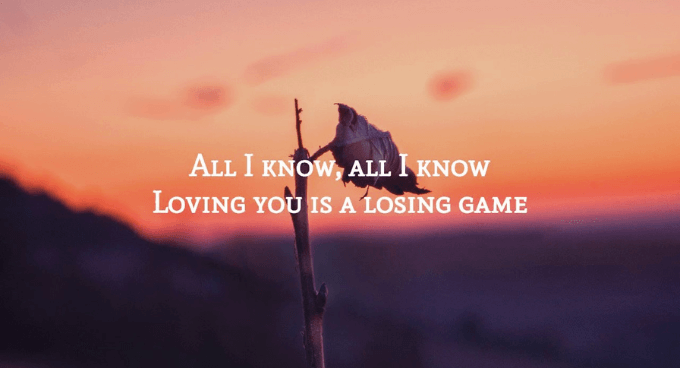 Loving You Is A Losing Game TikTok Song Lyrics